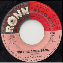 Barbara West Will He Come Back / The Love Of My Man USED VINYL 7INCH 45 RPM