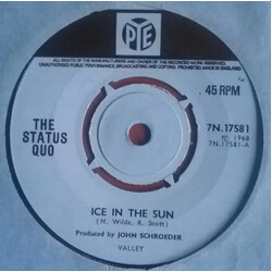 Status Quo Ice In The Sun USED VINYL 7INCH 45 RPM SINGLE