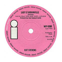 Cat Stevens Lady D'Arbanville USED VINYL 7INCH 45 RPM SINGLE