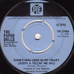 Paper Dolls Something Here In My Heart (Keeps A Tellin' Me No) USED VINYL 7INCH 45 RPM SINGLE
