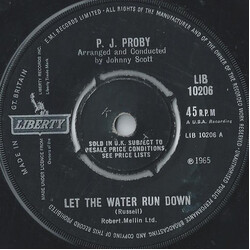 P.J. Proby Let The Water Run Down USED VINYL 7INCH 45 RPM SINGLE