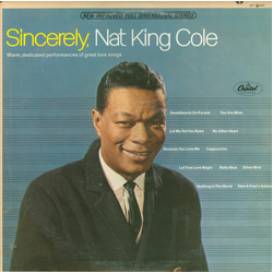 Nat King Cole Sincerely, Nat King Cole Vinyl LP USED