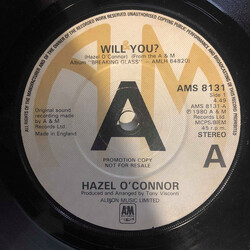 Hazel O'Connor Will You? USED VINYL 7INCH 45 RPM SINGLE PROMO STEREO