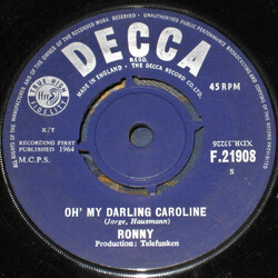 Ronny (4) Oh' My Darling Caroline / Lu La Lu USED VINYL 7INCH 45 RPM SINGLE