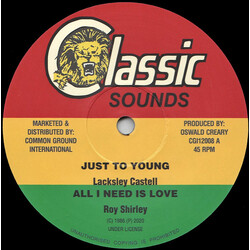 Lacksley Castell / Roy Shirley / Lascelles Douglas Just Too Young / All I Need Is Love / Once Bitten USED VINYL 12INCH 45 RPM REISSUE