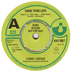 Climax Blues Band Shake Your Love USED VINYL 7INCH 45 RPM SINGLE PROMO