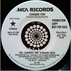 Bill Summers & Summers Heat Summer Fun USED VINYL 7INCH 45 RPM PROMO