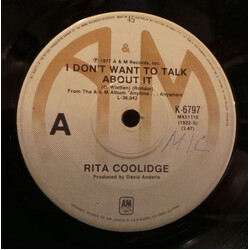 Rita Coolidge (Your Love Has Lifted Me) Higher And Higher / I Don't Want To Talk About It USED VINYL 7INCH 45 RPM SINGLE
