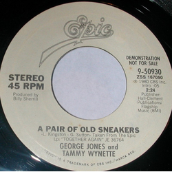 George Jones & Tammy Wynette A Pair Of Old Sneakers Vinyl 7" USED