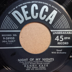 Danny Kaye (2) / Sonny Burke And His Orchestra Night Of My Nights / Not Since Ninevah USED VINYL 7INCH 45 RPM