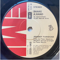 John Farnham Shake A Hand USED VINYL 7INCH 45 RPM SINGLE