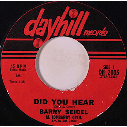 Barry Seidel Did You Hear USED VINYL 7INCH 45 RPM SINGLE