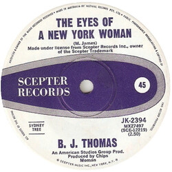B.J. Thomas The Eyes Of A New York Woman USED VINYL 7INCH 45 RPM SINGLE