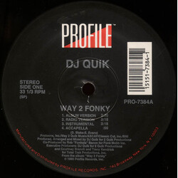 DJ Quik Way 2 Fonky / Mo Pussy USED VINYL 12INCH SINGLE 33 S RPM