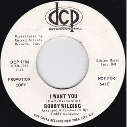 Bobby Wilding I Want You USED VINYL 7INCH 45 RPM PROMO
