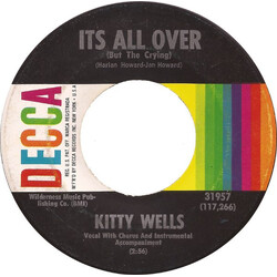 Kitty Wells Its All Over USED VINYL 7INCH 45 RPM SINGLE