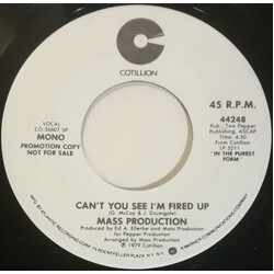 Mass Production Can't You See I'm Fired Up USED VINYL 7INCH 45 RPM PROMO STEREO MONO