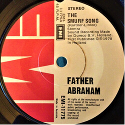 Vader Abraham The Smurf Song USED VINYL 7INCH 45 RPM SINGLE
