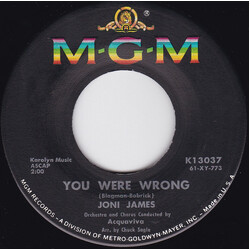 Joni James You Were Wrong / Somebody Else Is Taking My Place USED VINYL 7INCH 45 RPM