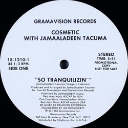 Cosmetic / Jamaaladeen Tacuma So Tranquilizin' USED VINYL 12INCH 33 S RPM PROMO STEREO