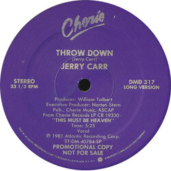 Jerry Carr Throw Down VINYL 12" USED