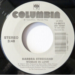 Barbra Streisand Woman In Love USED VINYL 7INCH 45 RPM SINGLE REISSUE