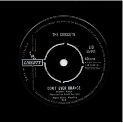 The Crickets (2) Don't Ever Change USED VINYL 7INCH 45 RPM