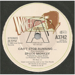 Space Monkey (3) Can't Stop Running... USED VINYL 7INCH 45 RPM SINGLE PROMO