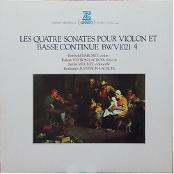 Johann Sebastian Bach / Reinhold Barchet / Robert Veyron-Lacroix / Jacoba Muckel 4 Sonates Pour Violon Et Basse Continue Vinyl LP USED