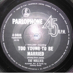 The Hollies Too Young To Be Married USED VINYL 7INCH 45 RPM SINGLE