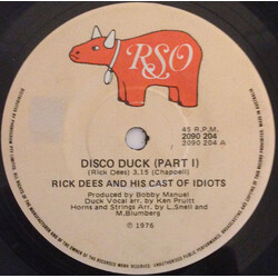 Rick Dees & His Cast Of Idiots Disco Duck USED VINYL 7INCH 45 RPM SINGLE