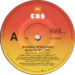 Barbra Streisand Woman In Love USED VINYL 7INCH