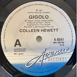 Colleen Hewett Gigolo USED VINYL 7INCH 45 RPM SINGLE