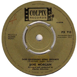Jane Morgan Bless 'em All / Does Goodnight Mean Goodbye USED VINYL 7INCH 45 RPM SINGLE