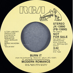 Modern Romance Burn It USED VINYL 7INCH 45 RPM PROMO STEREO