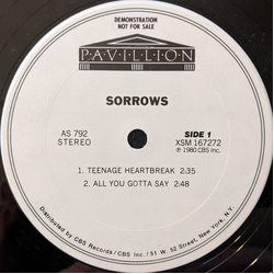 Sorrows Teenage Heartbreak Vinyl 12" USED
