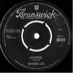 Brenda Lee As Usual USED VINYL 7INCH 45 RPM SINGLE