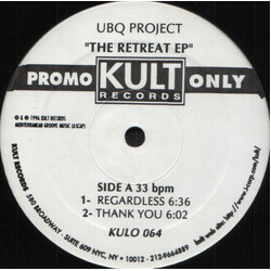 UBQ Project The Retreat EP USED VINYL 12INCH 33 S RPM 45 RPM PROMO EP