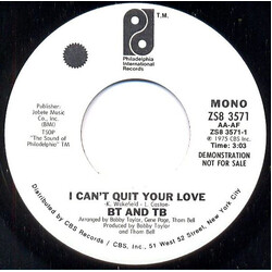 Bobby Taylor / Thom Bell I Can't Quit Your Love USED VINYL 7INCH 45 RPM SINGLE PROMO STEREO MONO
