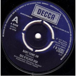 Sex O'Clock U.S.A. Baby Come On USED VINYL 7INCH 45 RPM