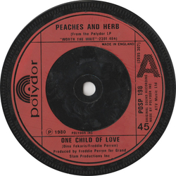 Peaches & Herb One Child Of Love Vinyl 7" USED