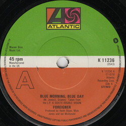 Foreigner Blue Morning, Blue Day USED VINYL 7INCH 45 RPM SINGLE