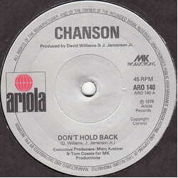 Chanson Don't Hold Back USED VINYL 7INCH SINGLE