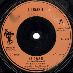 J. J. Barrie No Charge USED VINYL 7INCH SINGLE 45 RPM