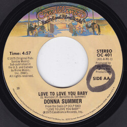 Donna Summer Love To Love You Baby USED VINYL 7INCH 45 RPM SINGLE REISSUE STYRENE STEREO