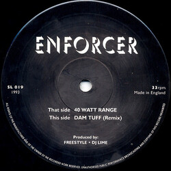 Enforcer 40 Watt Range / Dam Tuff (Remix) USED VINYL 12INCH 33 S RPM