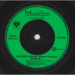 Marilyn You Don't Love Me Vinyl 7" USED