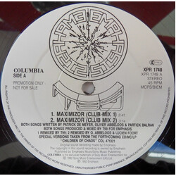 T99 Maximizor USED VINYL 12INCH 45 RPM PROMO