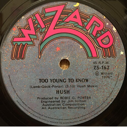 Hush (7) Too Young To Know USED VINYL 7INCH 45 RPM SINGLE