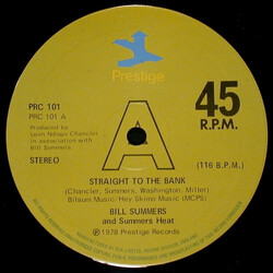 Bill Summers & Summers Heat Straight To The Bank USED VINYL 12INCH 45 RPM